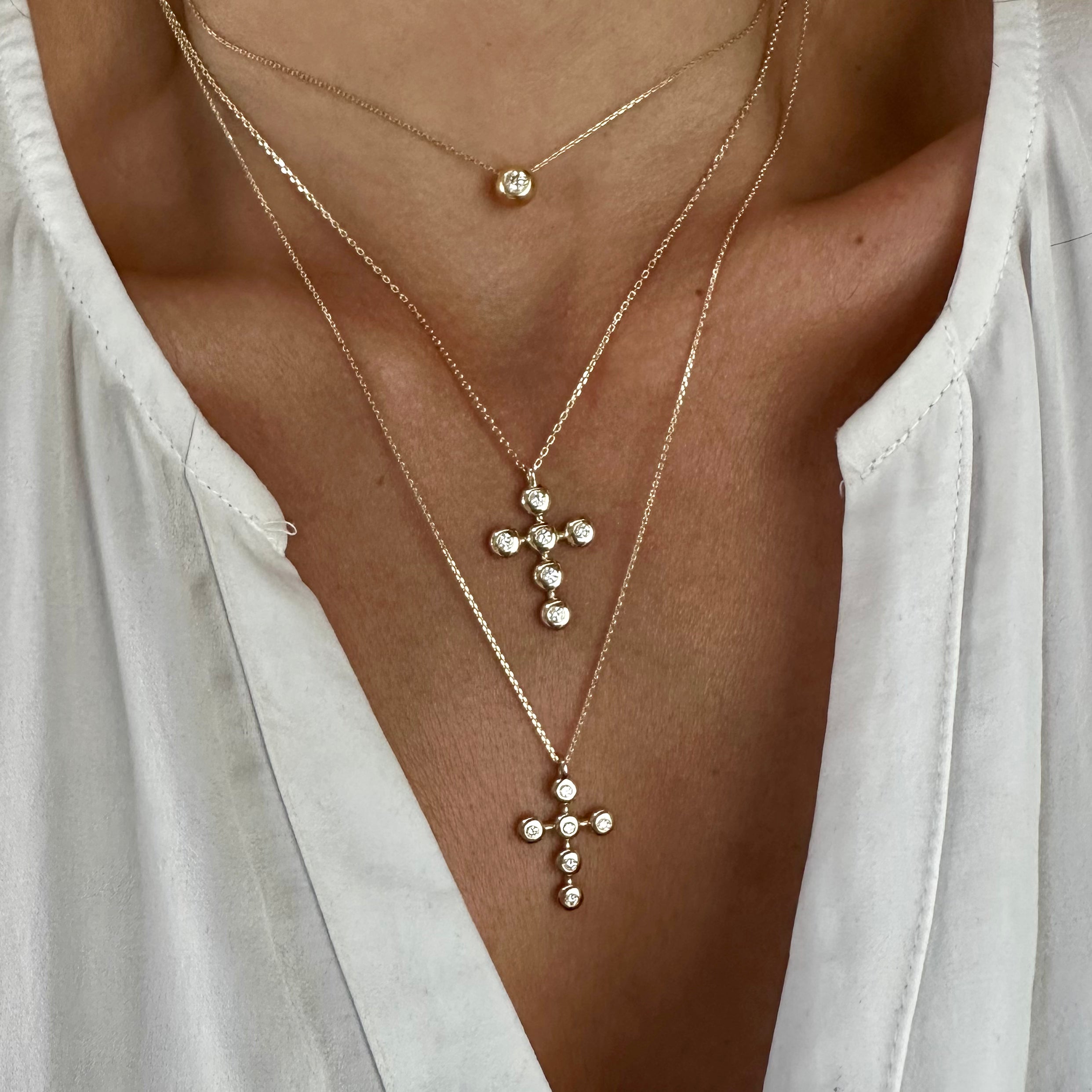 Thick Bubble Cross Pendant