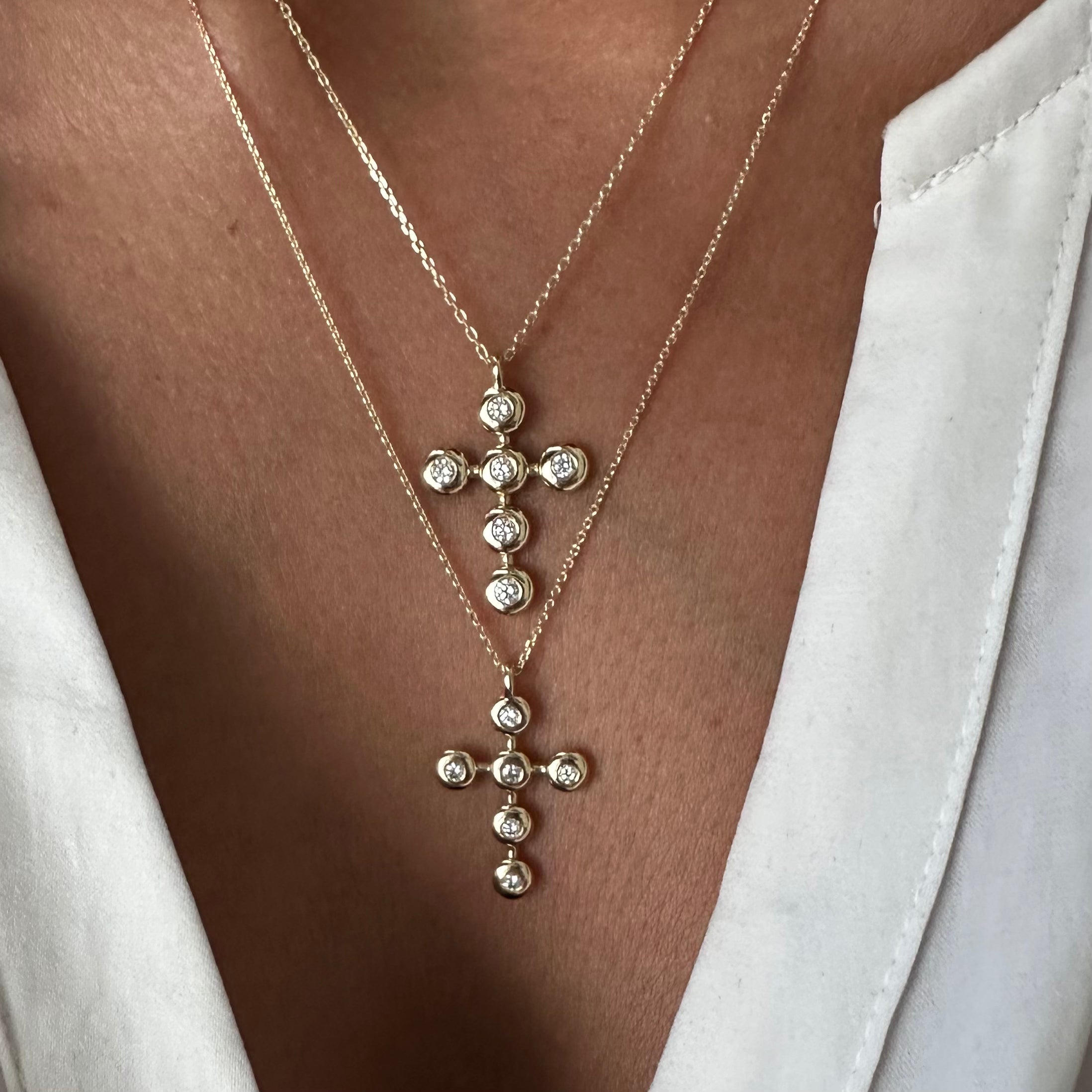 Thick Bubble Cross Pendant