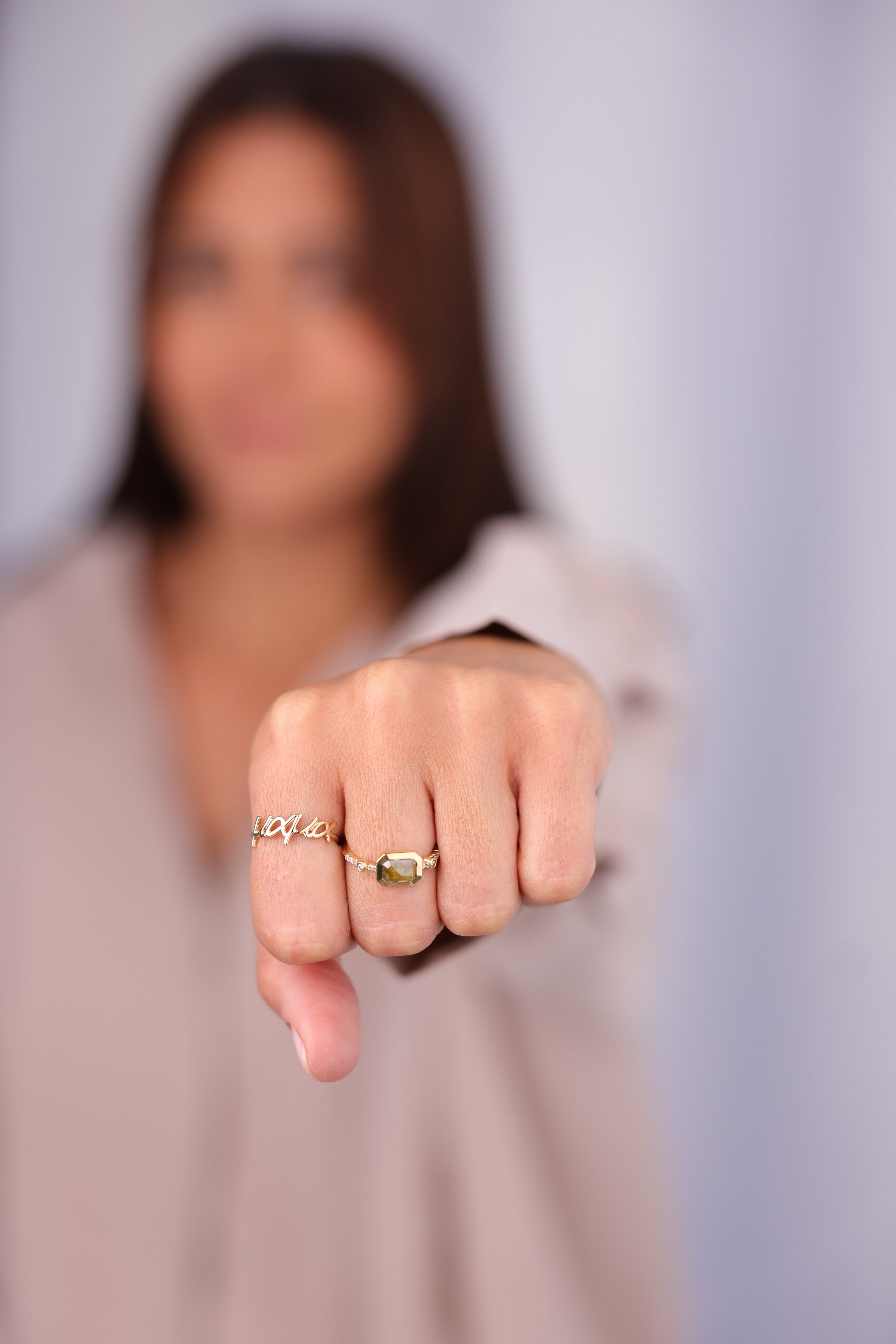 14K Gold “μαμα” Ring