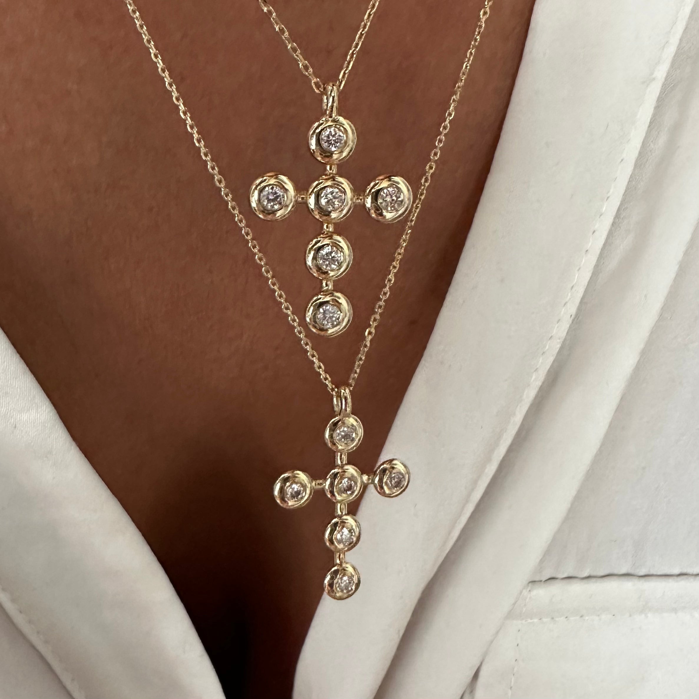 Thick Bubble Cross Pendant