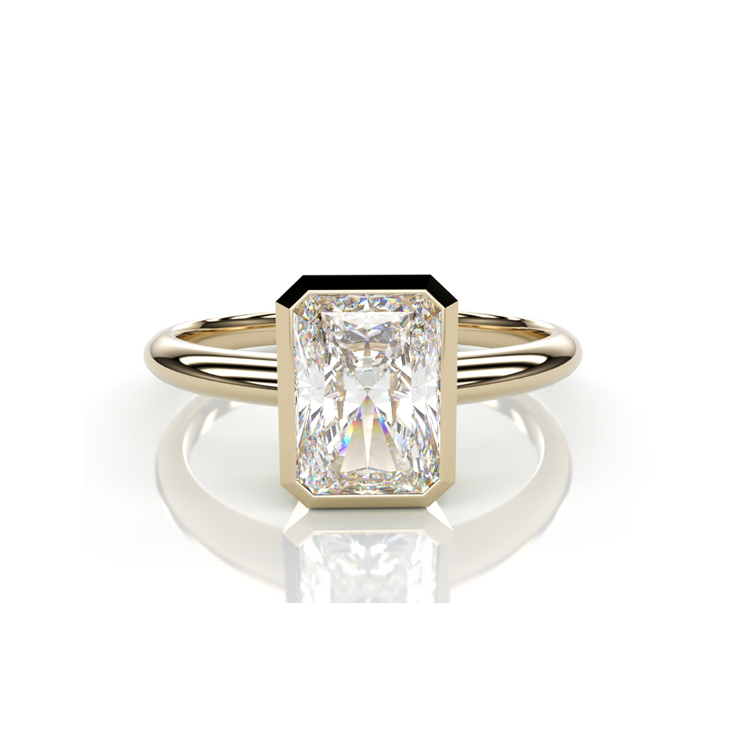 18K Yellow Gold Emerald LAB Diamond Ring