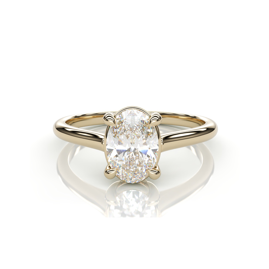 18K Yellow Gold Oval LAB Diamond Ring