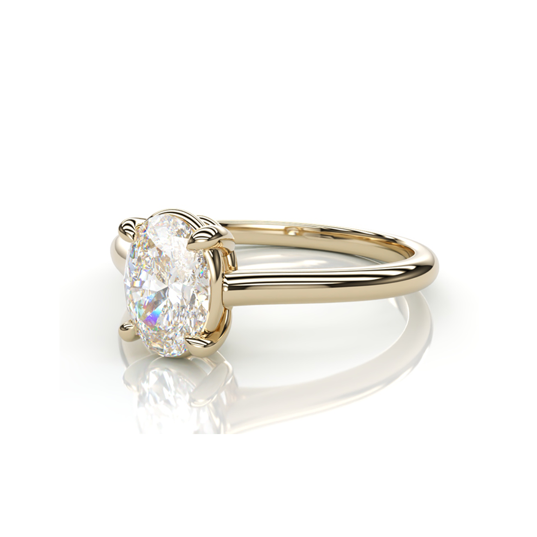 18K Yellow Gold Oval LAB Diamond Ring