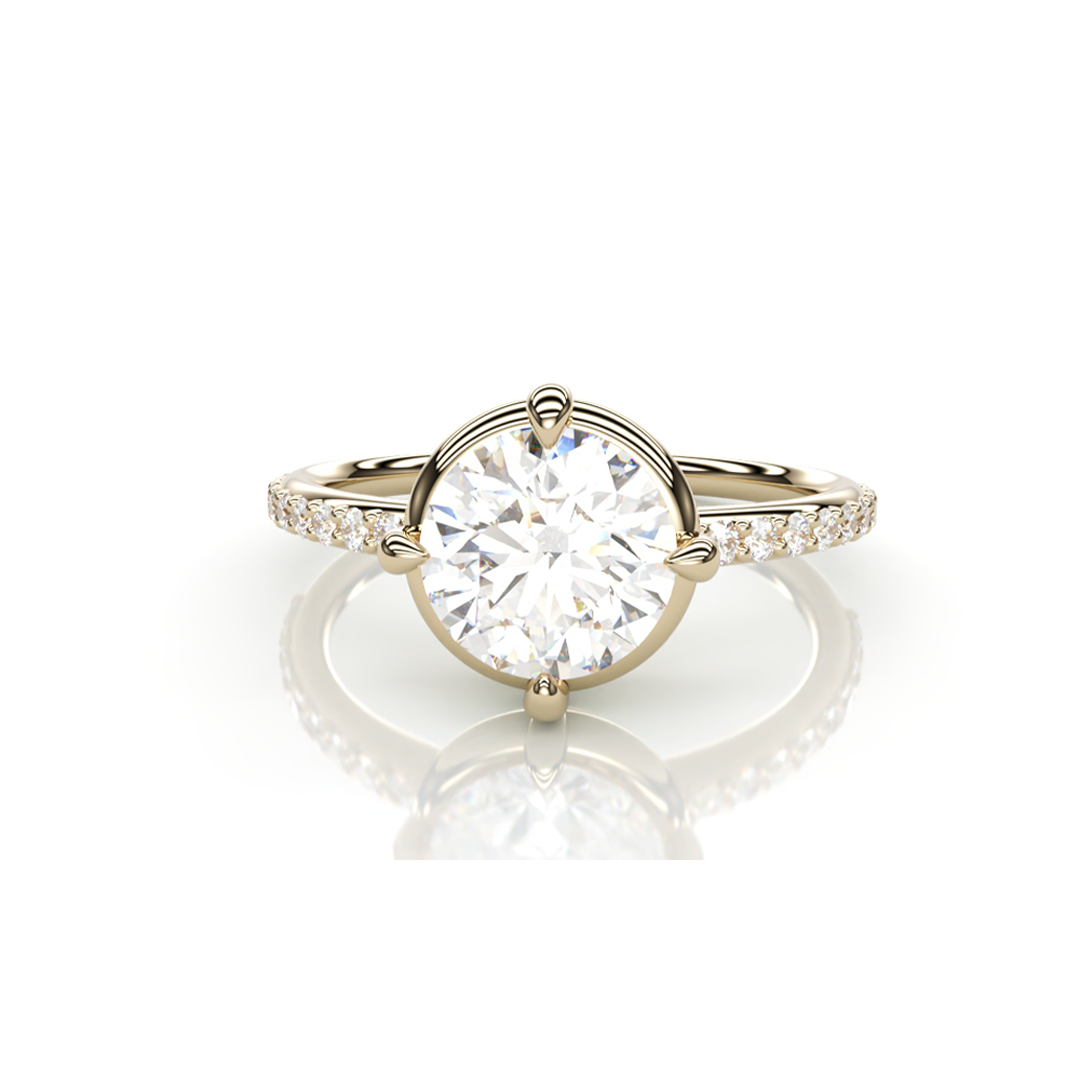 18Κ Yellow Gold Round Diamond Ring