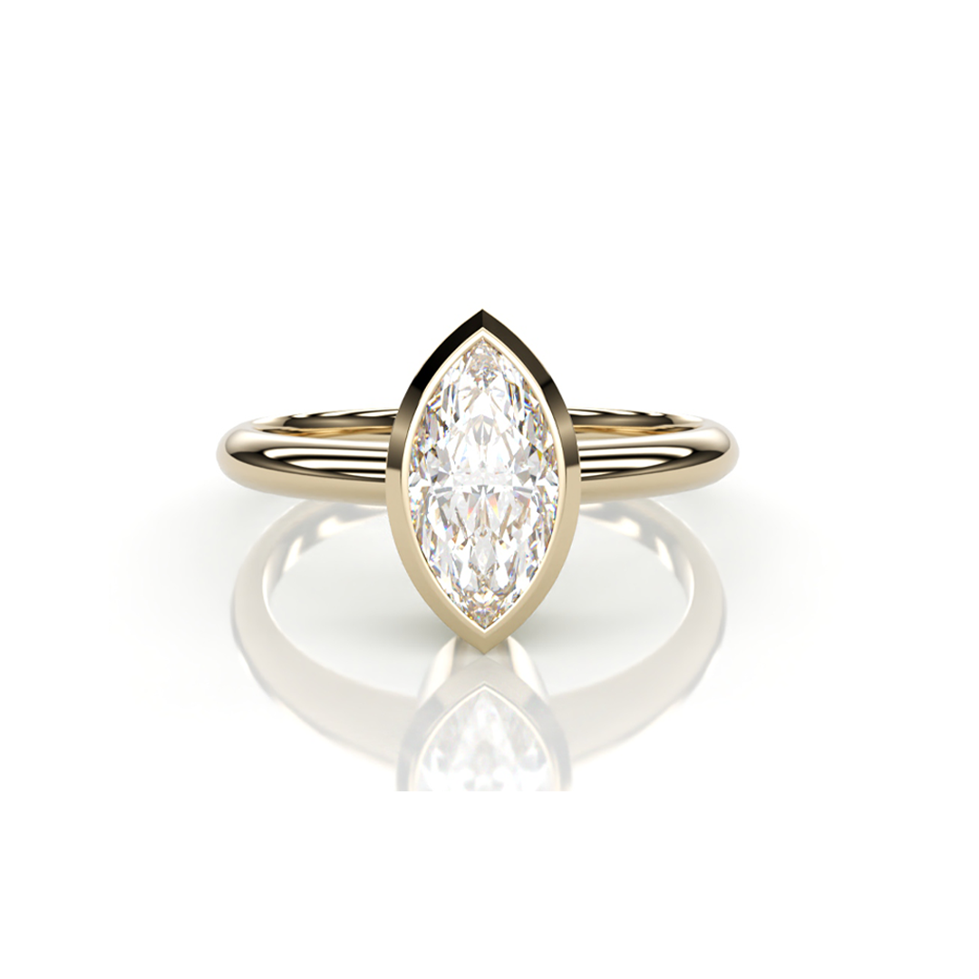 18Κ Yellow Gold Marquise LAB Diamond Ring