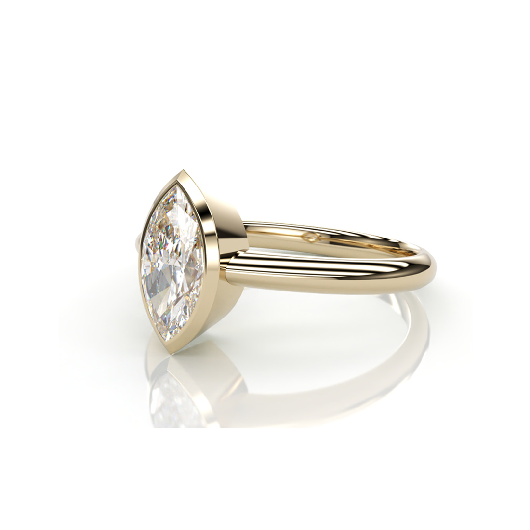 18Κ Yellow Gold Marquise LAB Diamond Ring