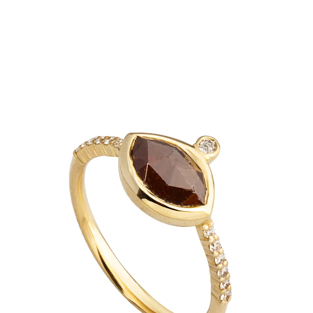 18K Gold Marquise Rosecut Diamond Ring