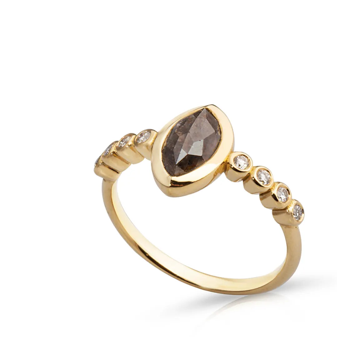 18K Gold Marquise Rosecut Diamond Ring