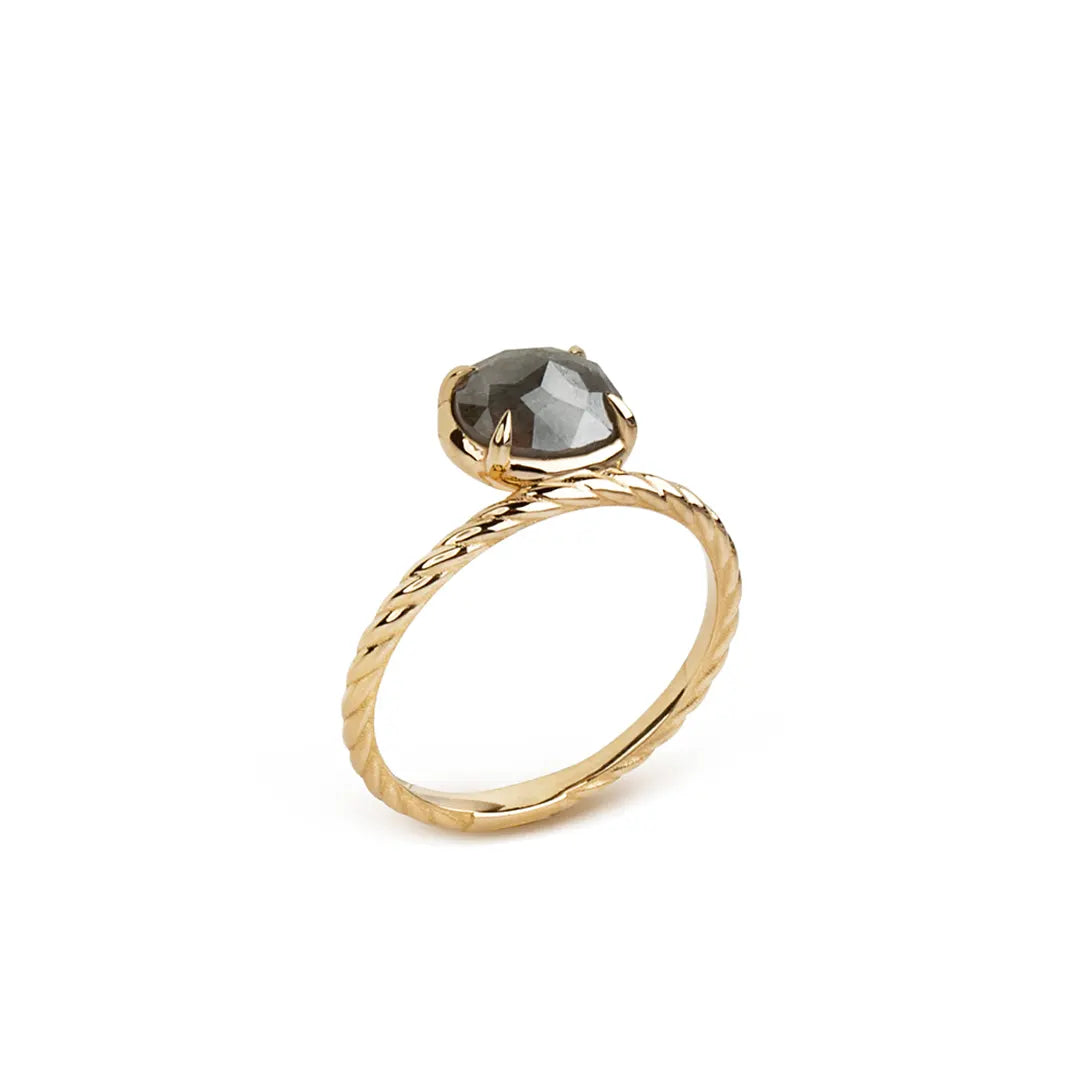 14K Gold Oval Rosecut Diamond Ring