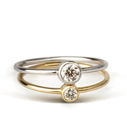 14K Gold Round Diamond Minimal Ring