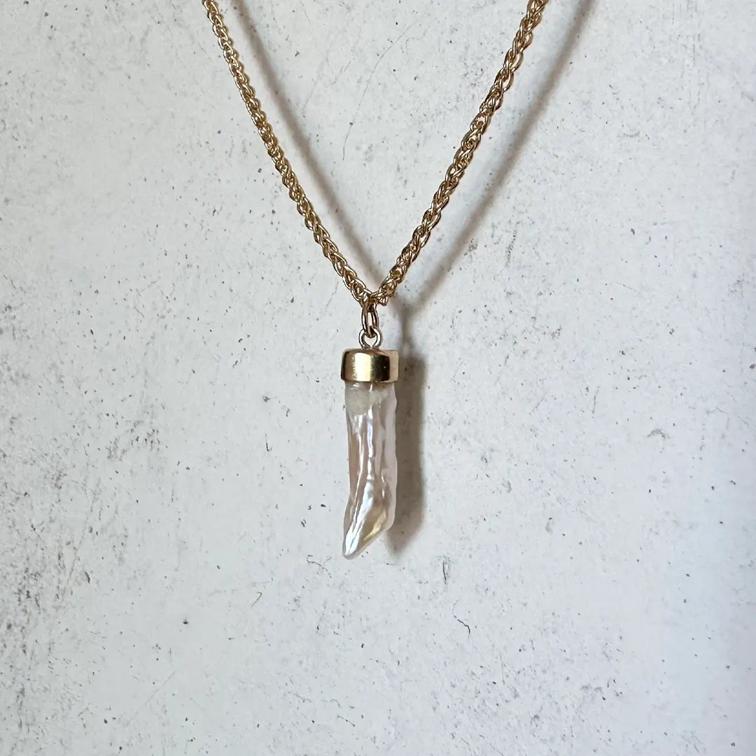 14K Gold Thick Anklet chain with baroque pearl or plain