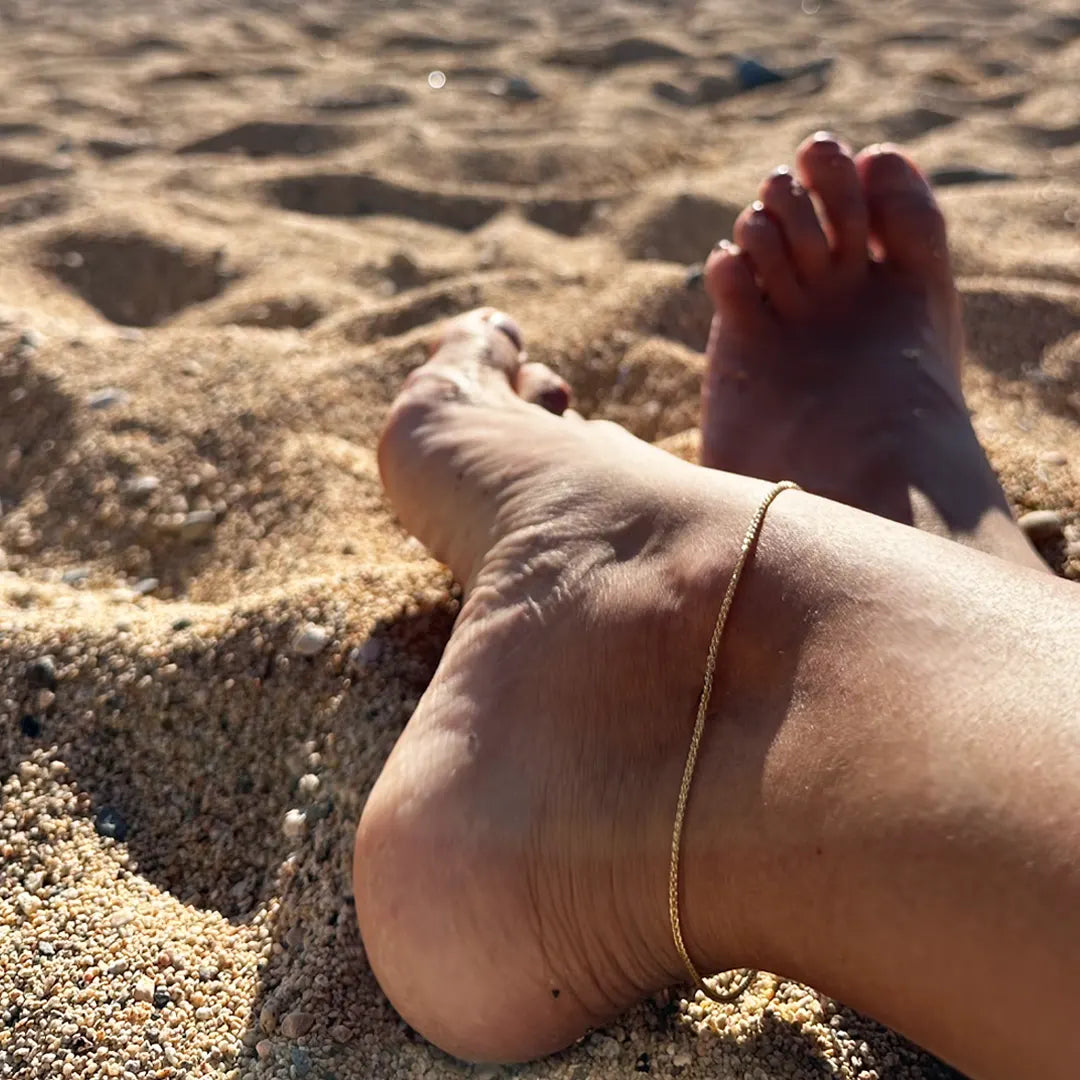 14K Gold Thick Anklet chain