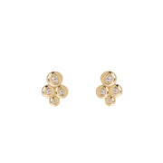 14K Gold Earrings with 4 "Bubble" Diamonds