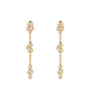 14K Gold Long line Earrings with 8 "Bubble" Diamonds
