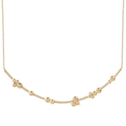 14K Gold Bar necklace with "Bubble" Diamonds