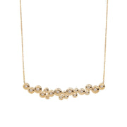14K Gold "Bubble" Diamond Medium Bar necklace