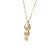 14K Gold Necklace with 3 “Bubble” Diamonds vertical