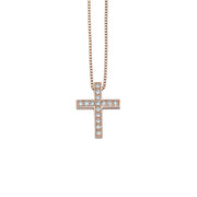 Tiny Diamond Gold Cross Pendant
