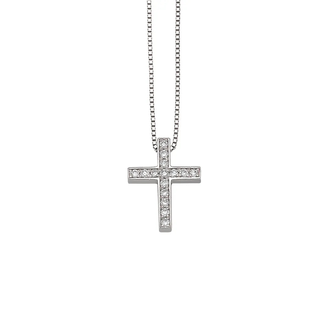 Tiny Diamond Gold Cross Pendant