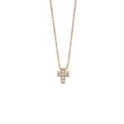 Super Tiny Diamond Gold Cross Pendant
