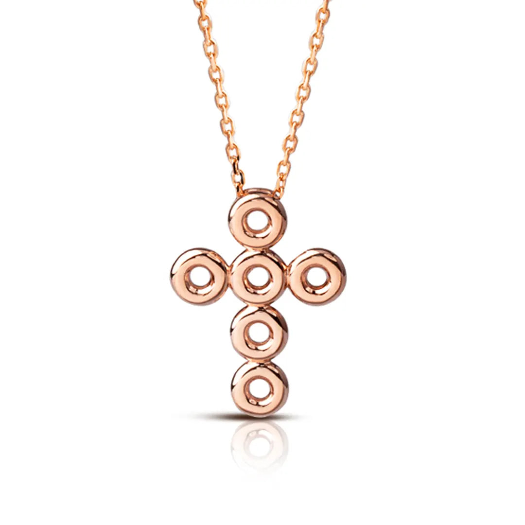 12 Circle Gold Cross Pendant