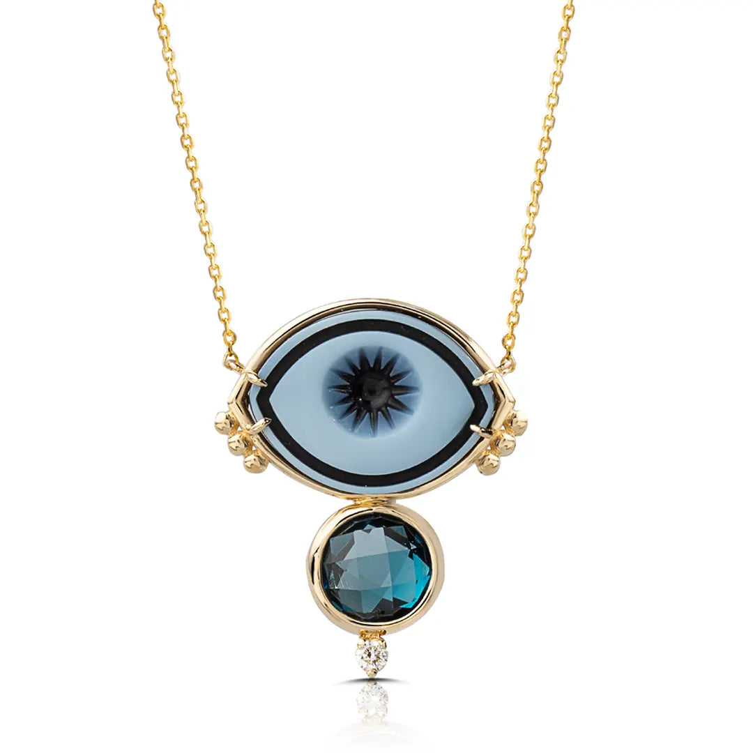 Cycladic Talisman Necklace with Cameo Eye
