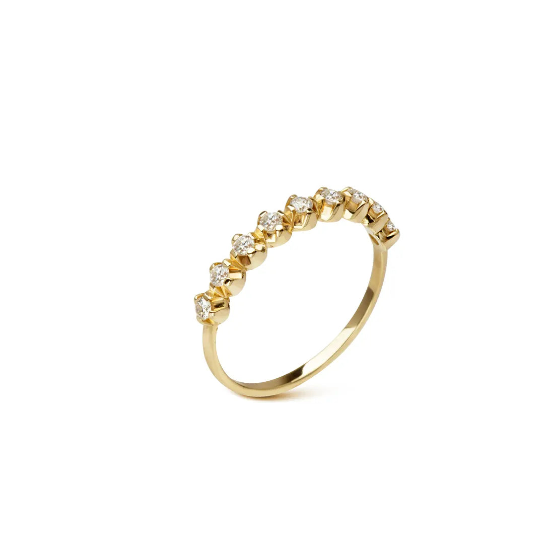 14K Gold half-band diamond ring