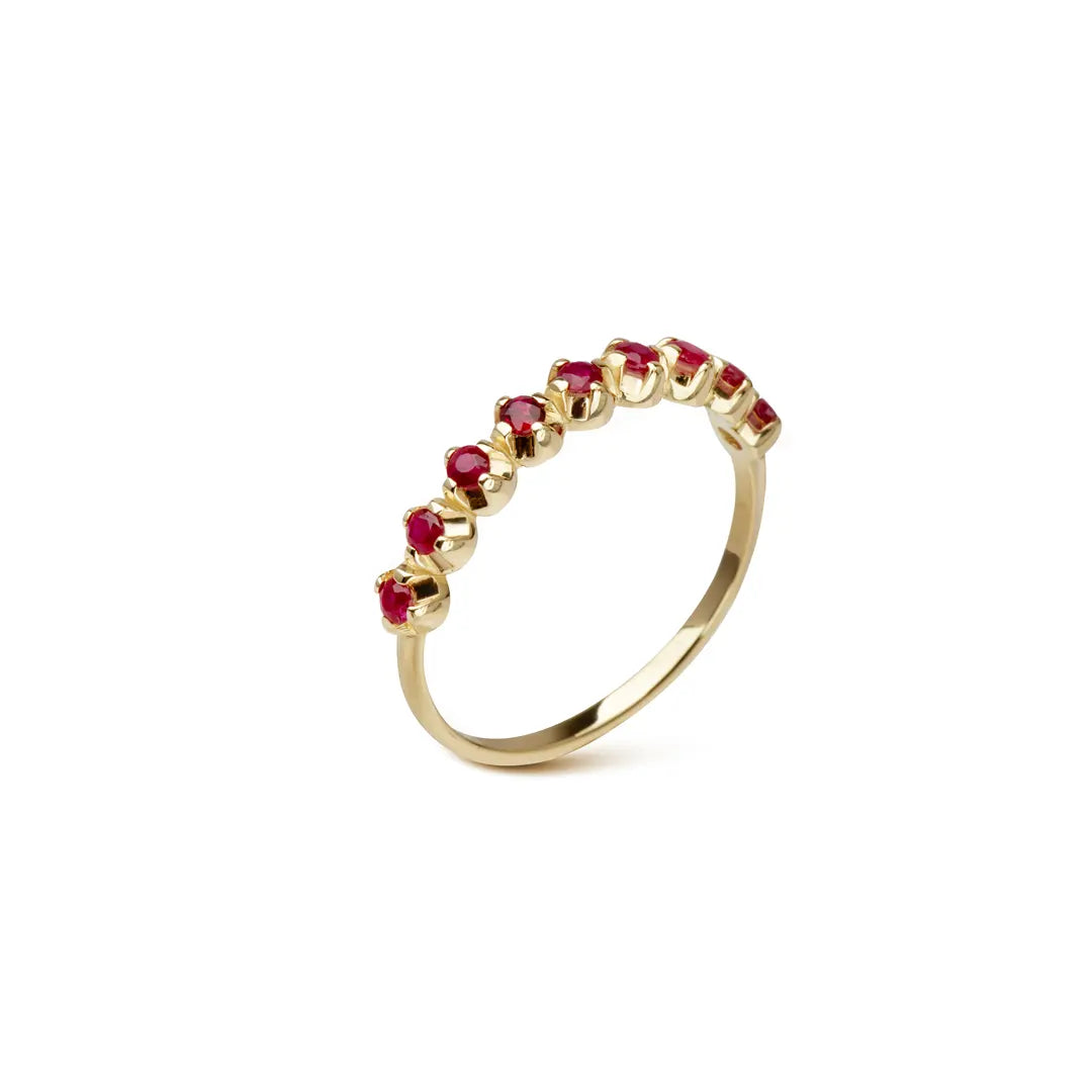 14K Gold half-band ruby ring