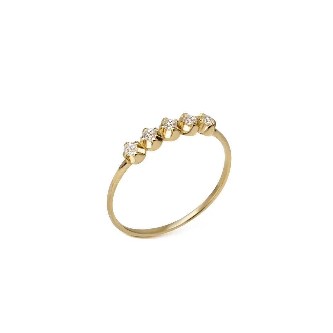14K Gold 5 Diamond ring Band