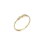 14K Gold 5 diamonds slightly irregular band