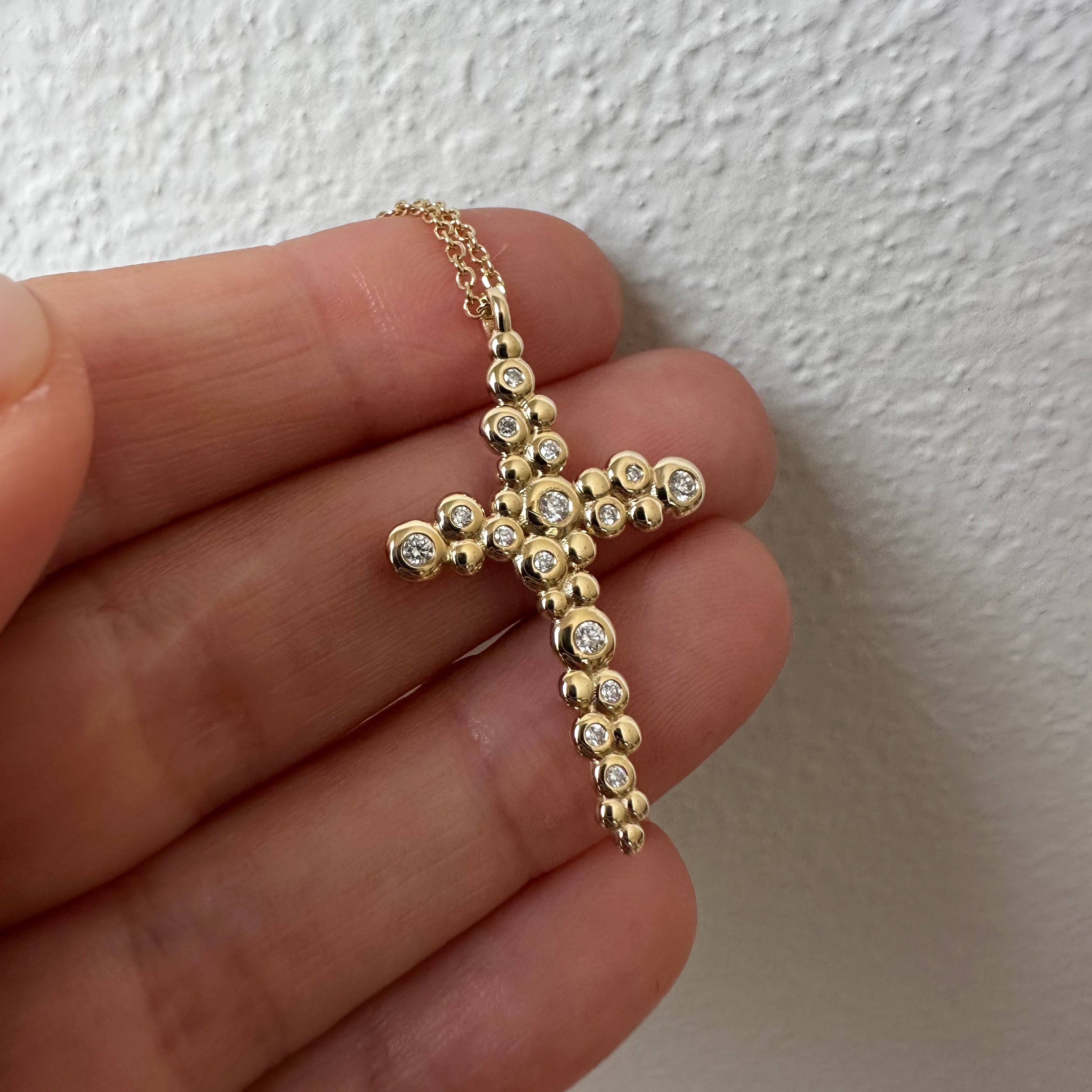 Thick Irregular Bubble Cross Pendant