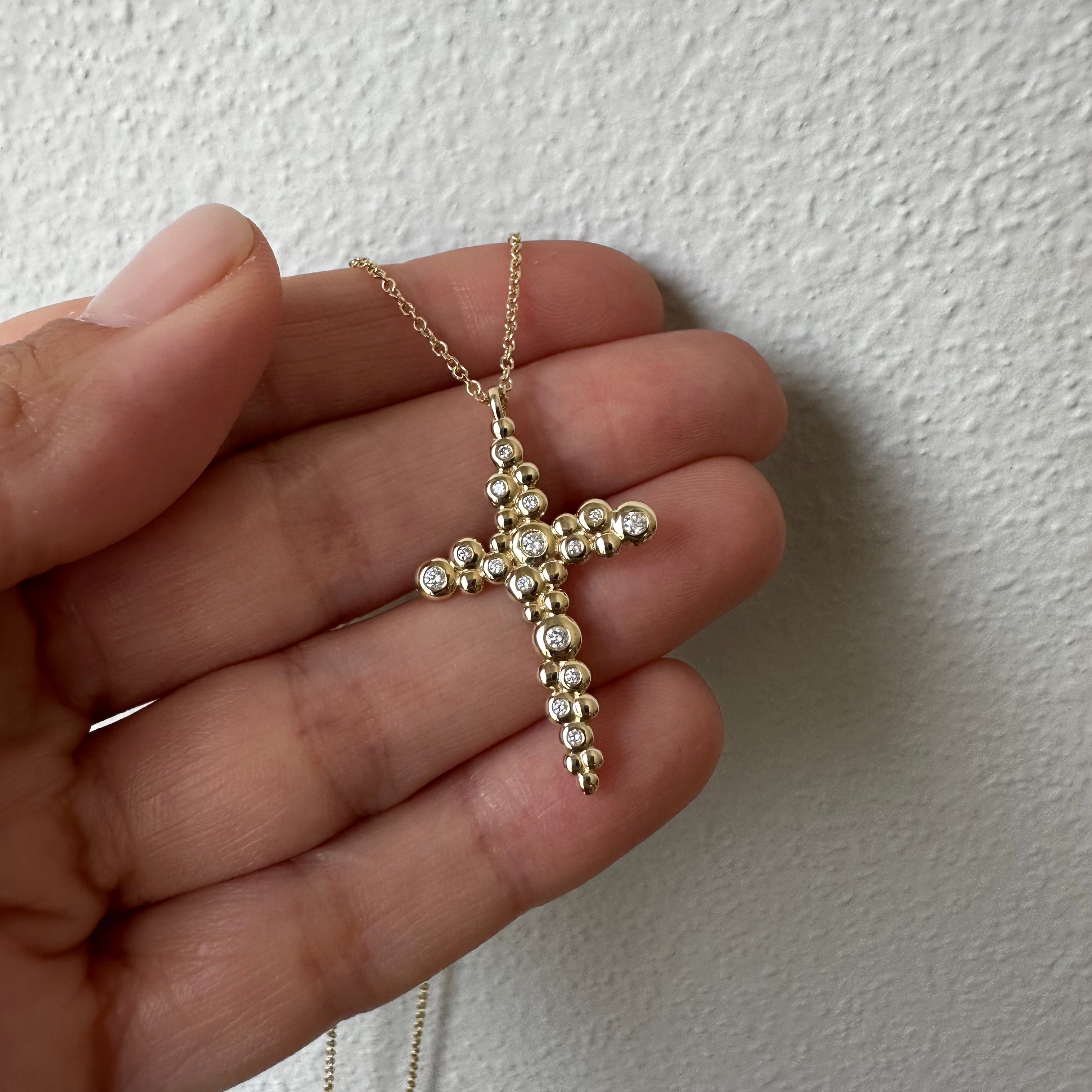 Thick Irregular Bubble Cross Pendant