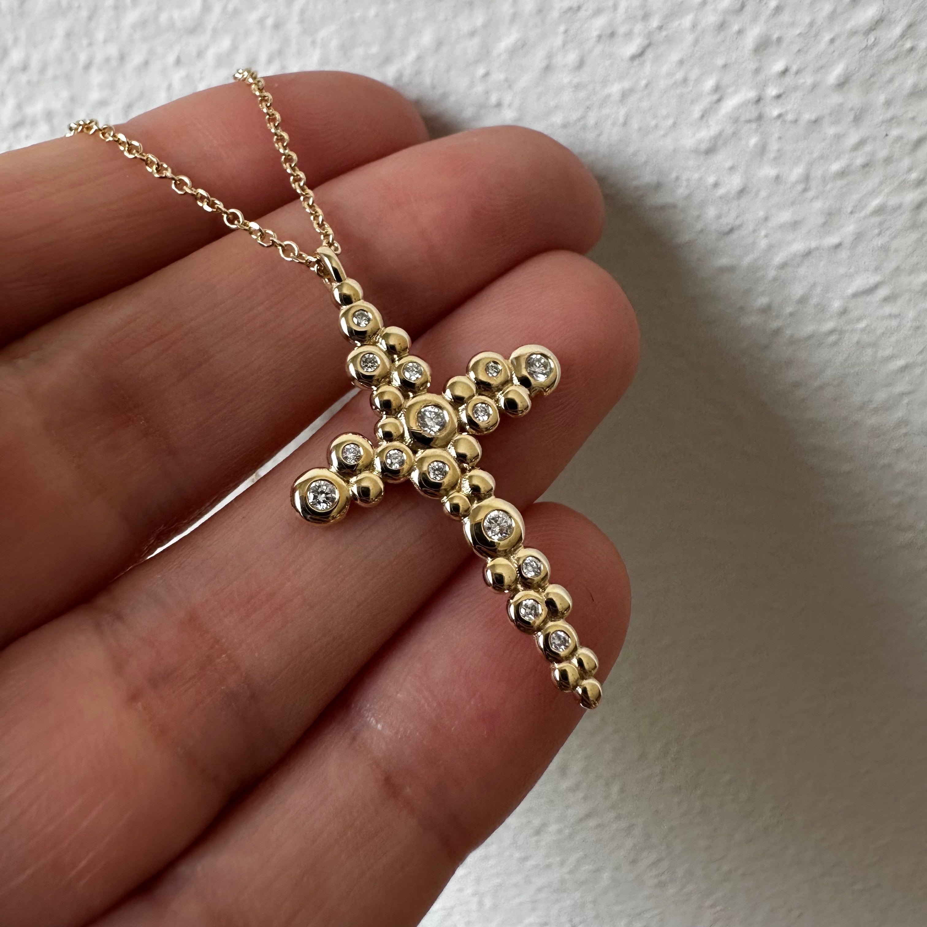 Thick Irregular Bubble Cross Pendant
