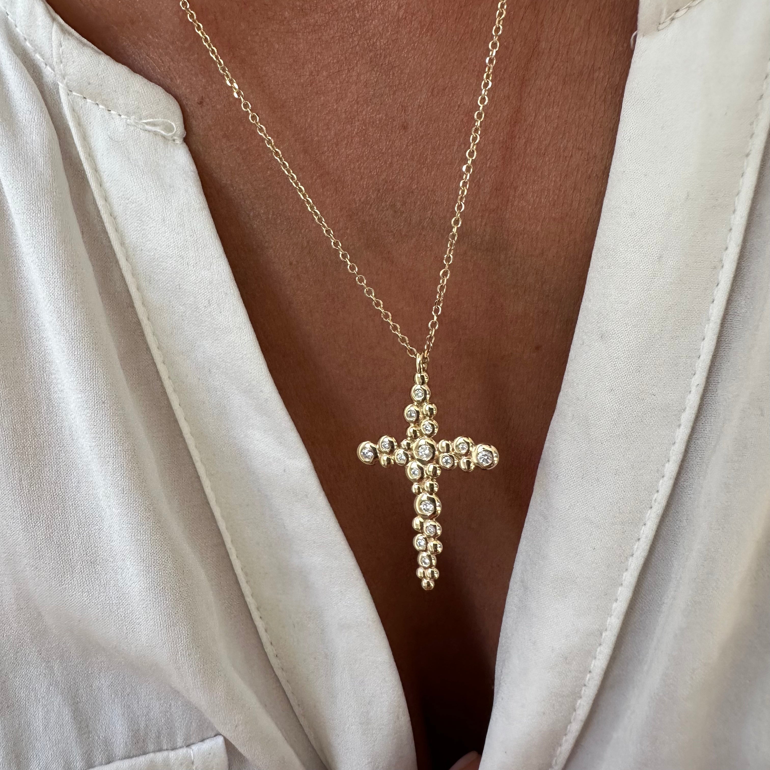 Thick Irregular Bubble Cross Pendant