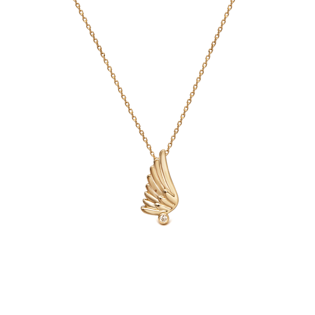 14K Gold "Wings" Talisman 2025 Tiny Necklace