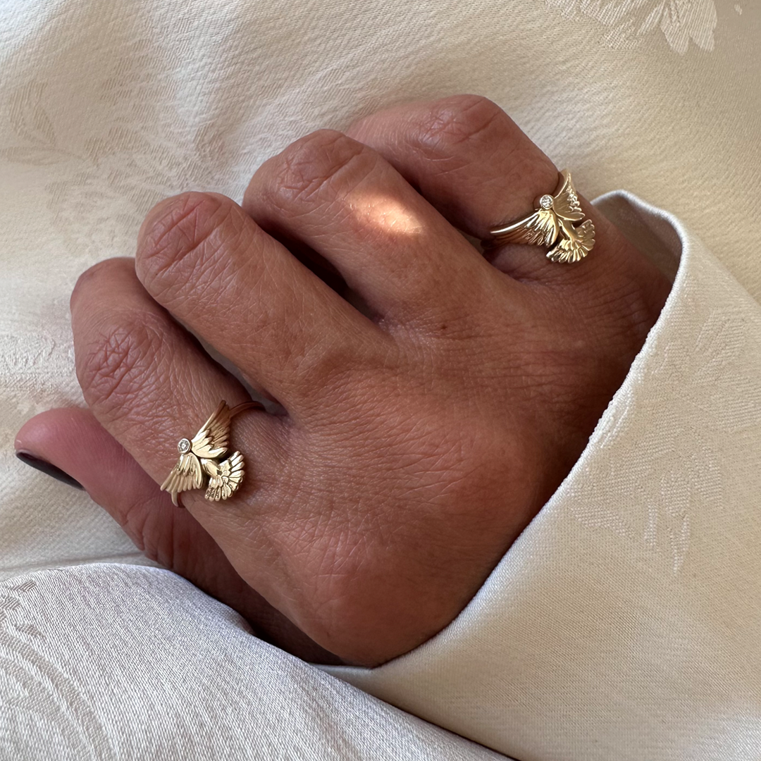 14K Gold "Wings" Talisman 2025 Ring