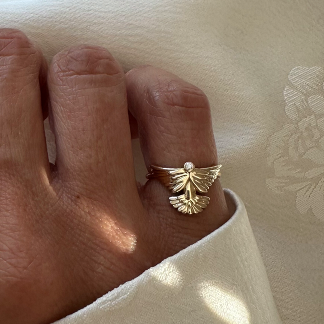14K Gold "Wings" Talisman 2025 Ring