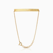 Gold thick bar personalised bracelet