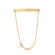 Gold thick bar personalised diamond bracelet