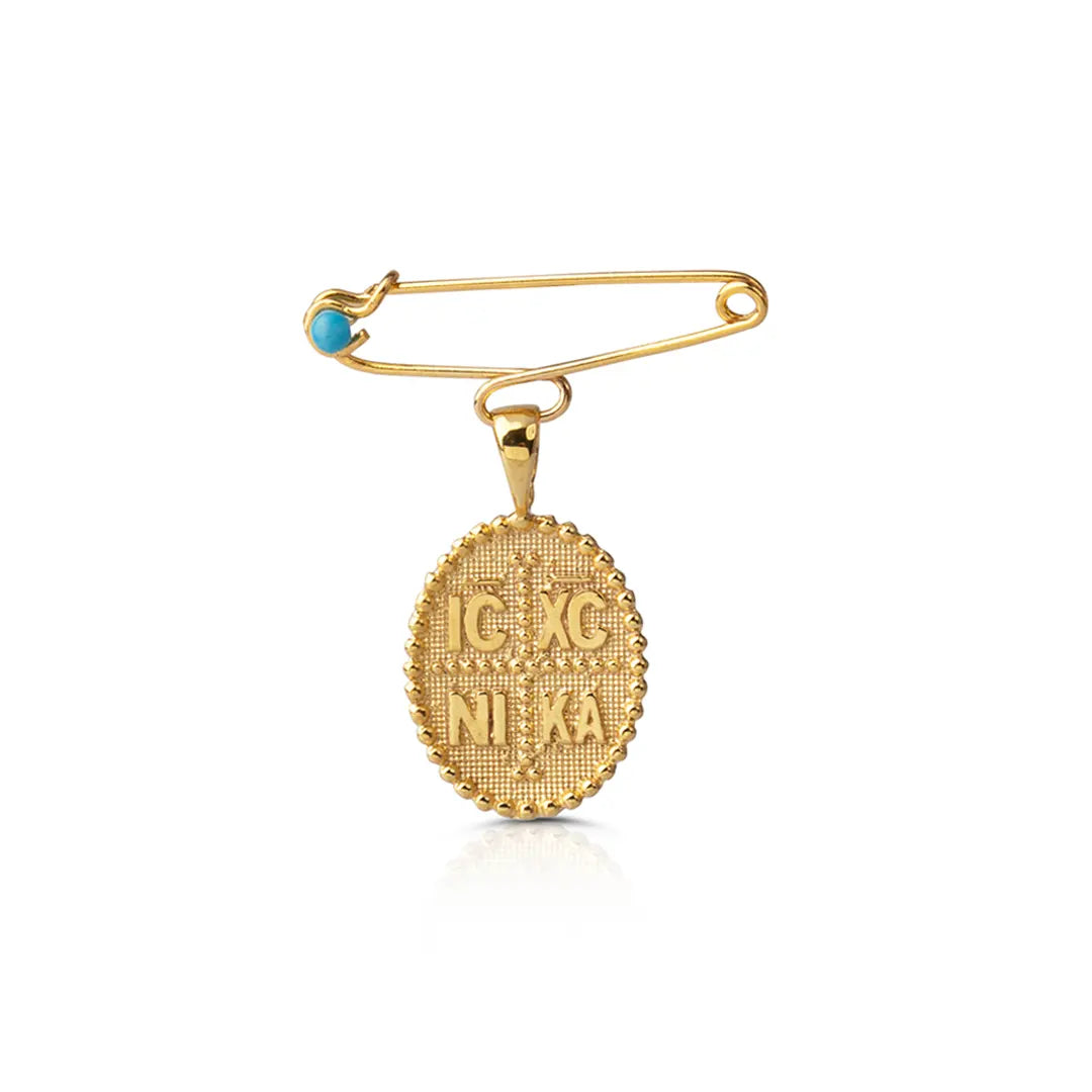 Konstantinato Safety Pin Necklace, Oval Shape