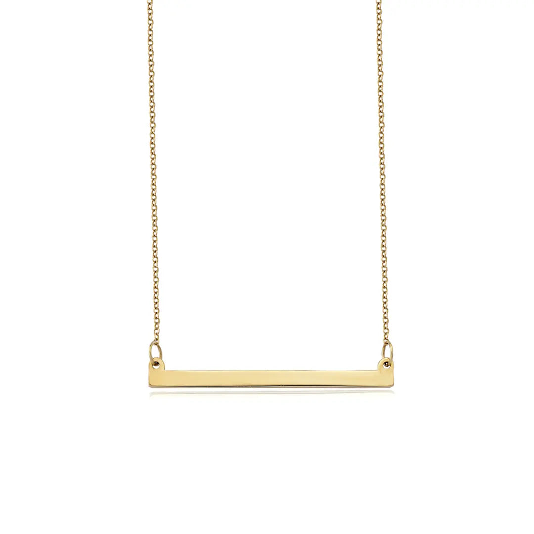 14K Gold personalised bar necklace