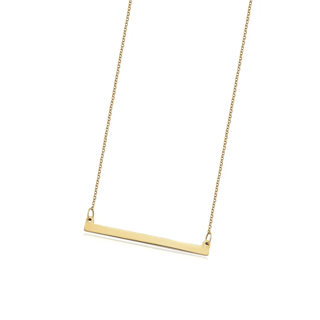 14K Gold Personalized Bar Necklace