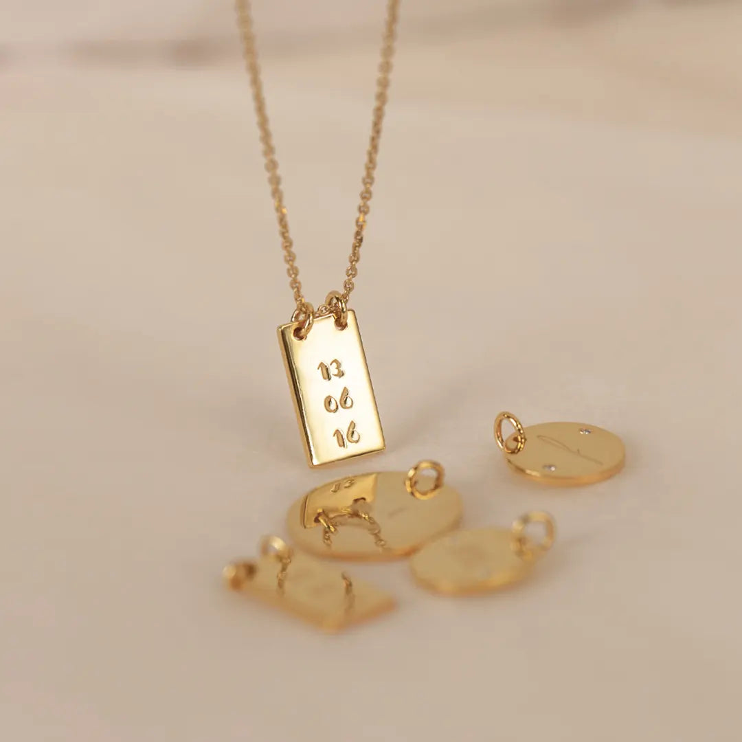 14K Gold Personalized Date Necklace