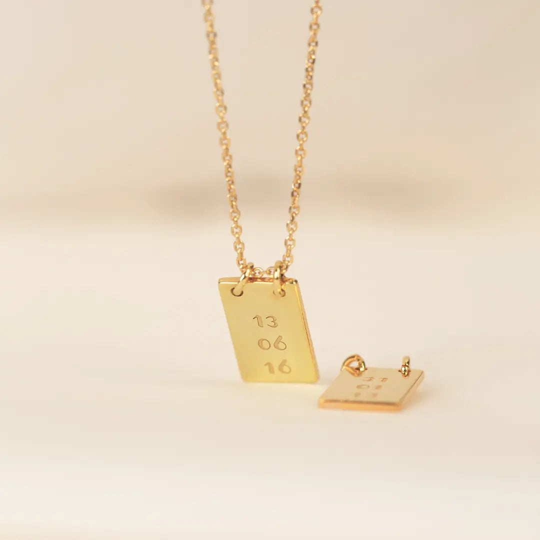 14K Gold Personalized Date Necklace