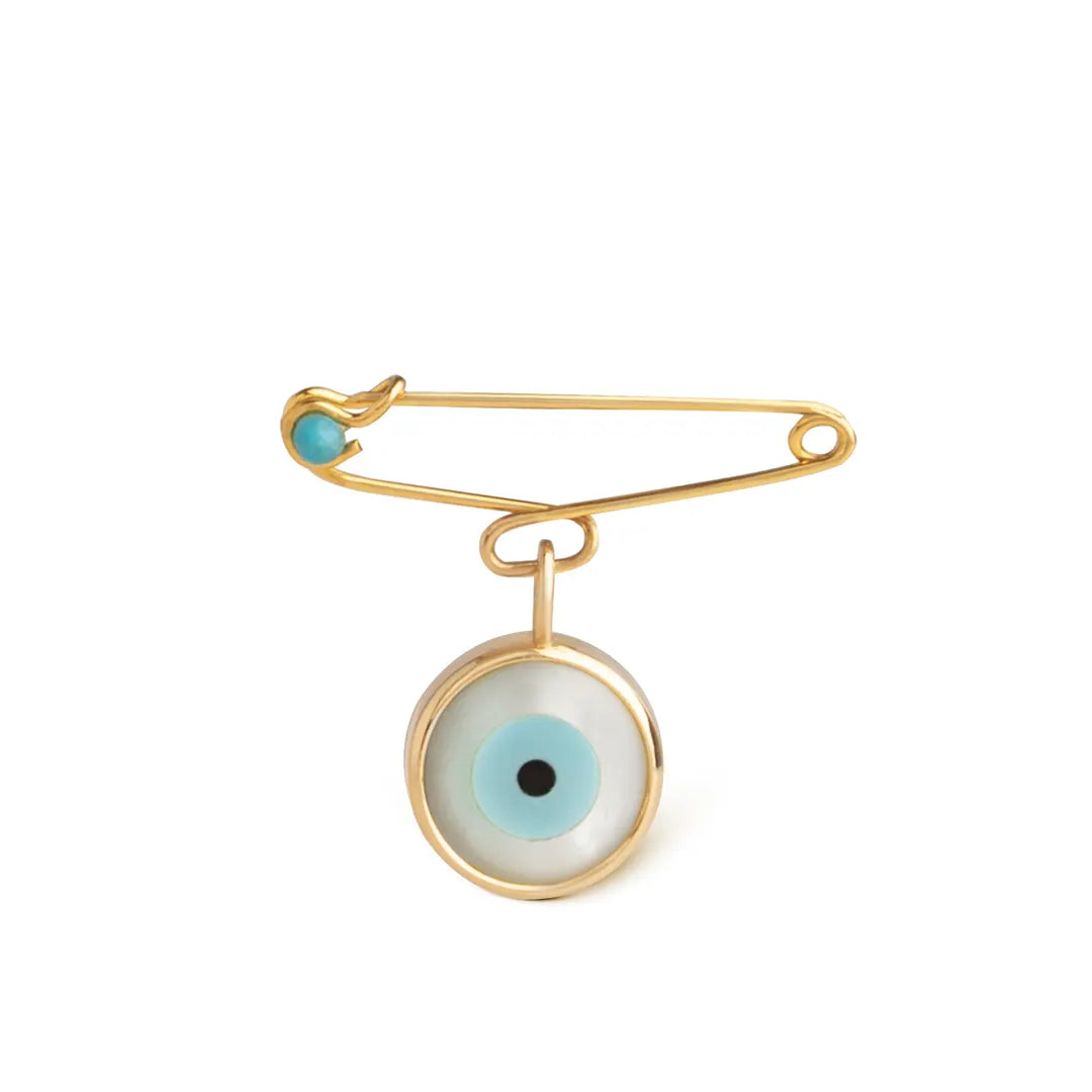 14K Gold Round Eye Safety Pin