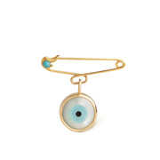 14K Gold Round Eye Safety Pin