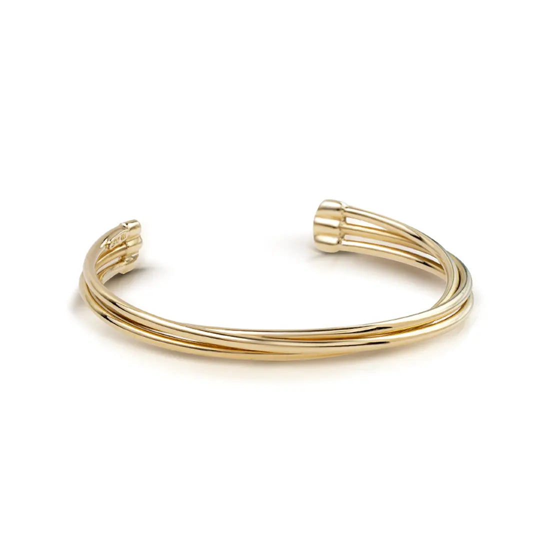 14K gold Braided Open Bracelet