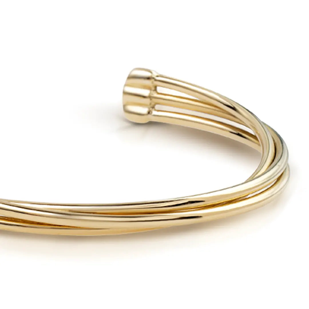 14K gold Braided Open Bracelet