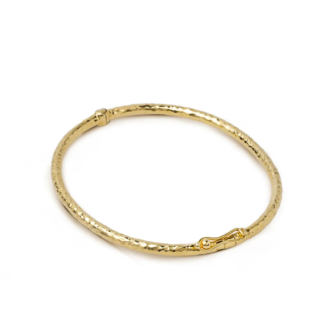 14K gold Tube Hammered Bracelet