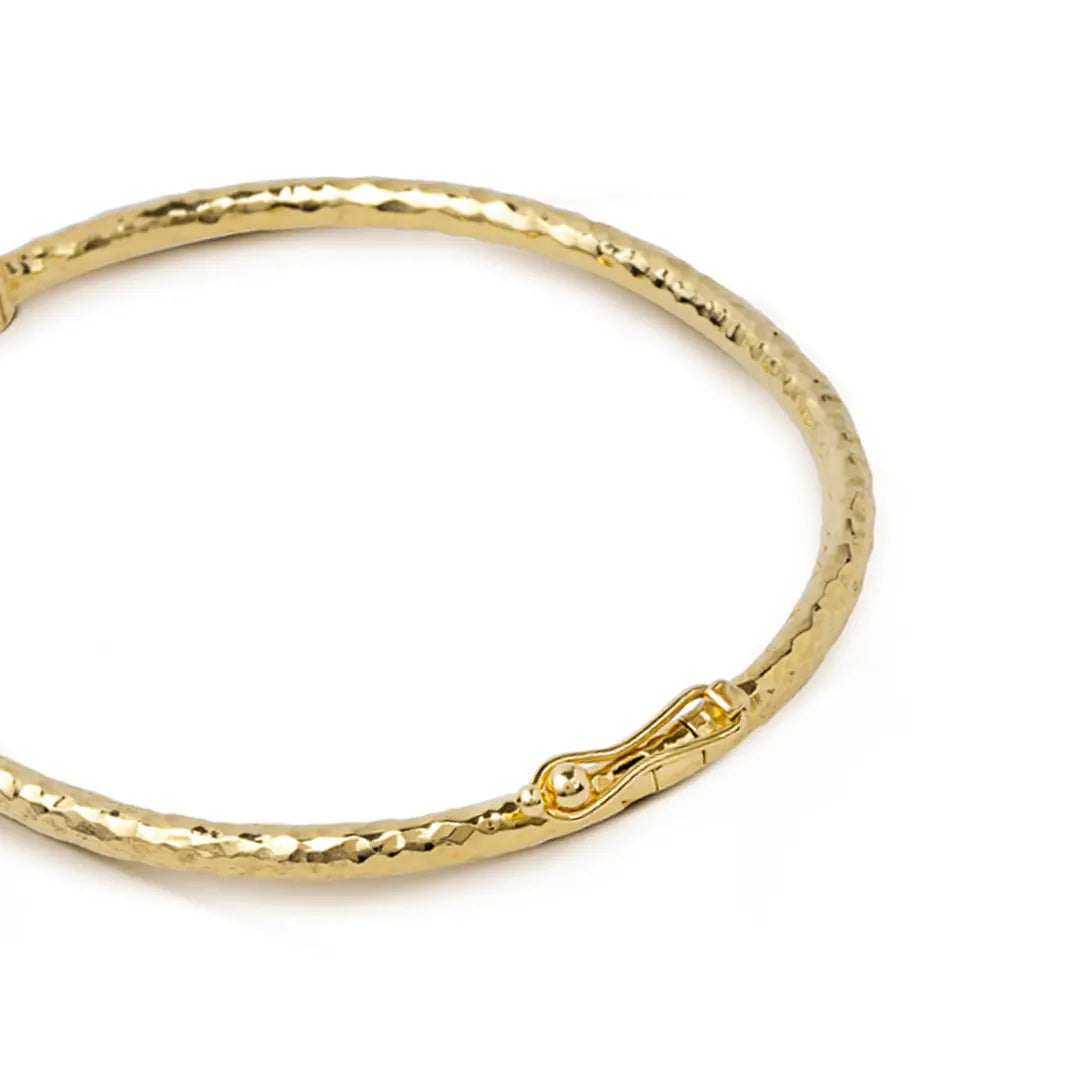 14K gold Tube Hammered Bracelet